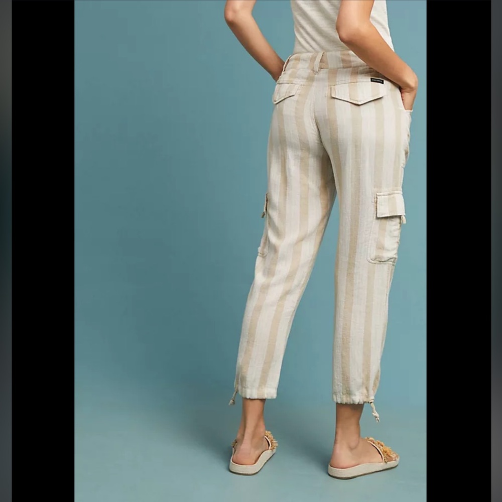Anthropologie linen striped pants 28